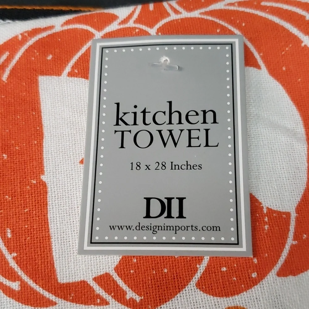 Design Imports NWT Set/2 100% Cotton Halloween Dish Towels